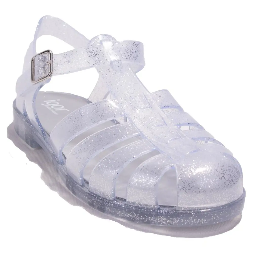 Igor S10262 Bıarrıtz Glitter Beyaz Ortopedik Günlük Kadın Sandale