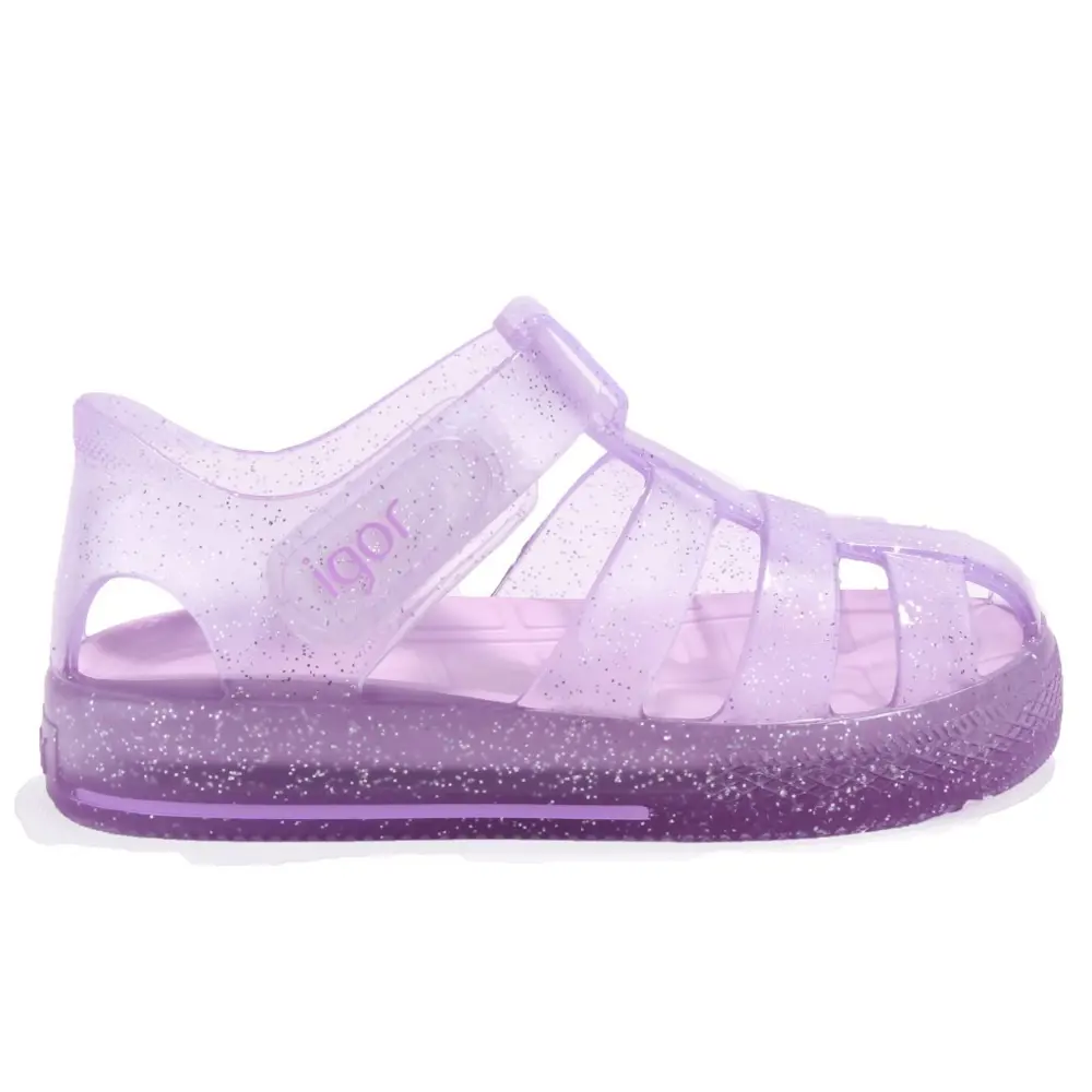 Igor S10265 Star Glitter Lila Ortopedik Günlük Kız Çocuk Sandalet