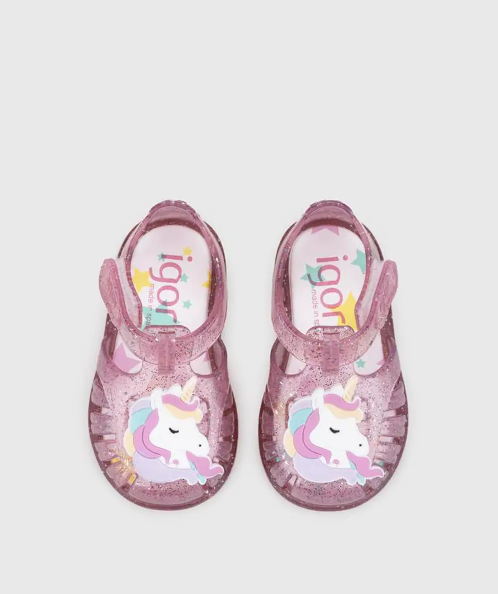 IGOR Tobby Unicornio Fucsia Multi Glitter Çocuk Sandalet S10341-3