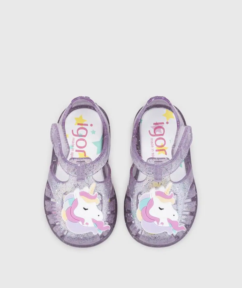 IGOR Tobby Unicornio Malva Multi Glitter Çocuk Sandalet S10341-35