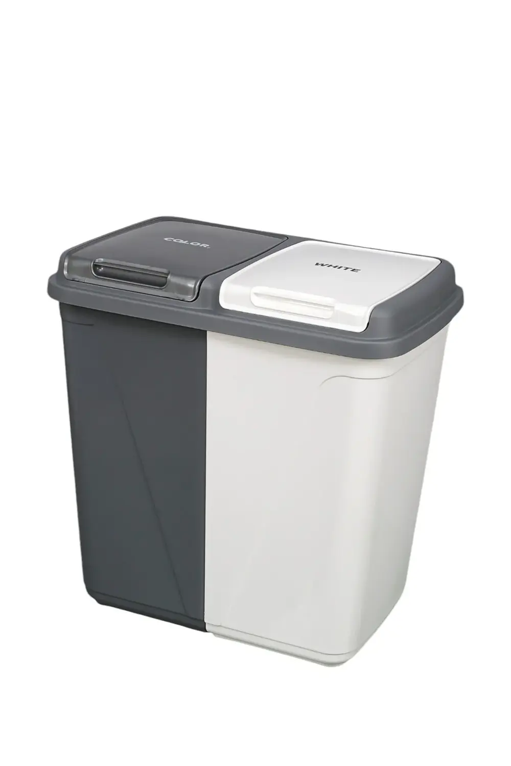 İki Bölmeli Kapaklı Çamaşır Sepeti, Çok Amaçlı Depolama, 90lt Hac