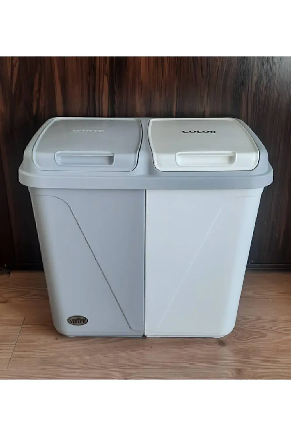 Iki Bölmeli Kirli Çamaşır Sepeti 48 X 30 X 44 Cm ( Küçük Boy )