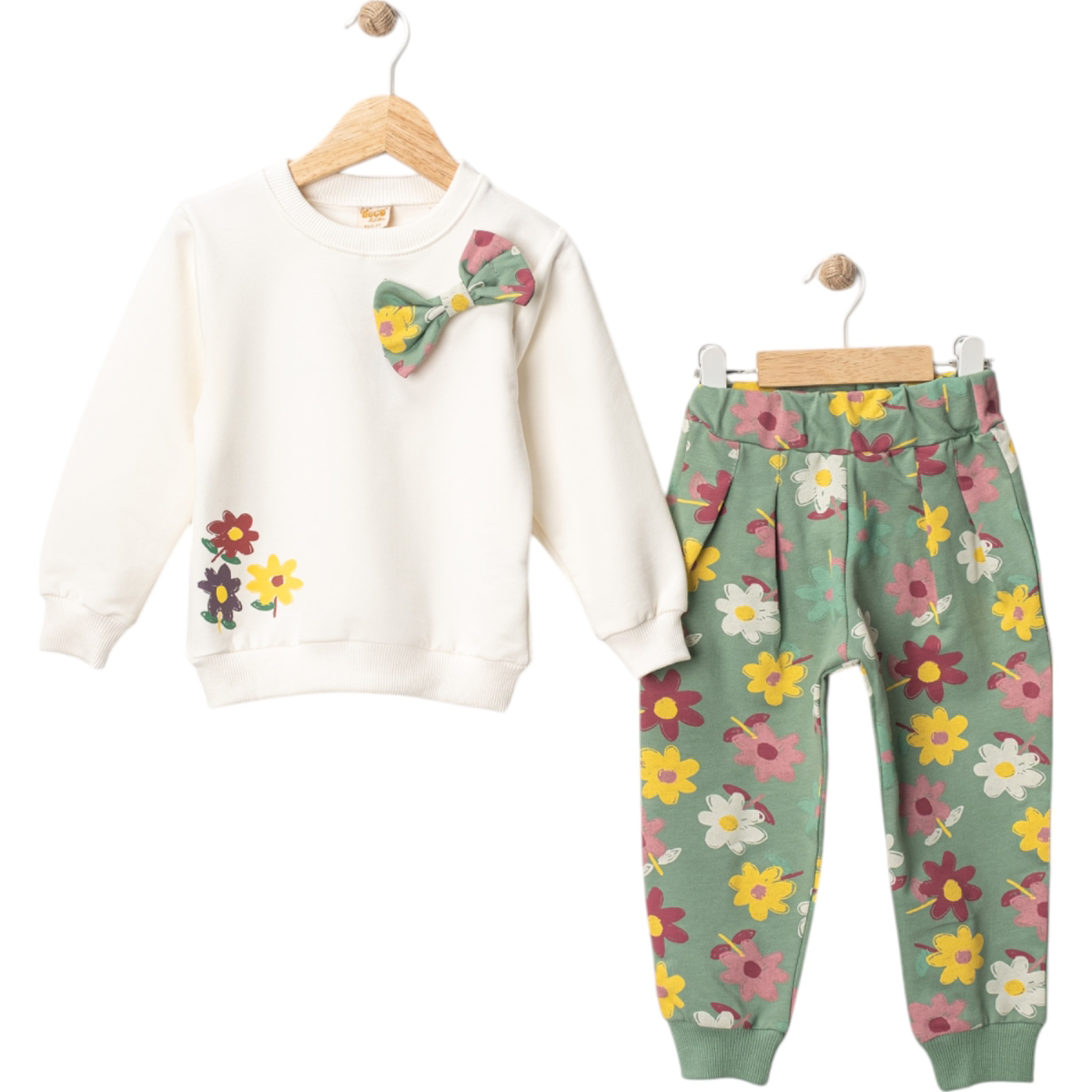 Diamondstar İki İp Çiçek Baskılı Kız Eşofman Takım 2/5 Yaş