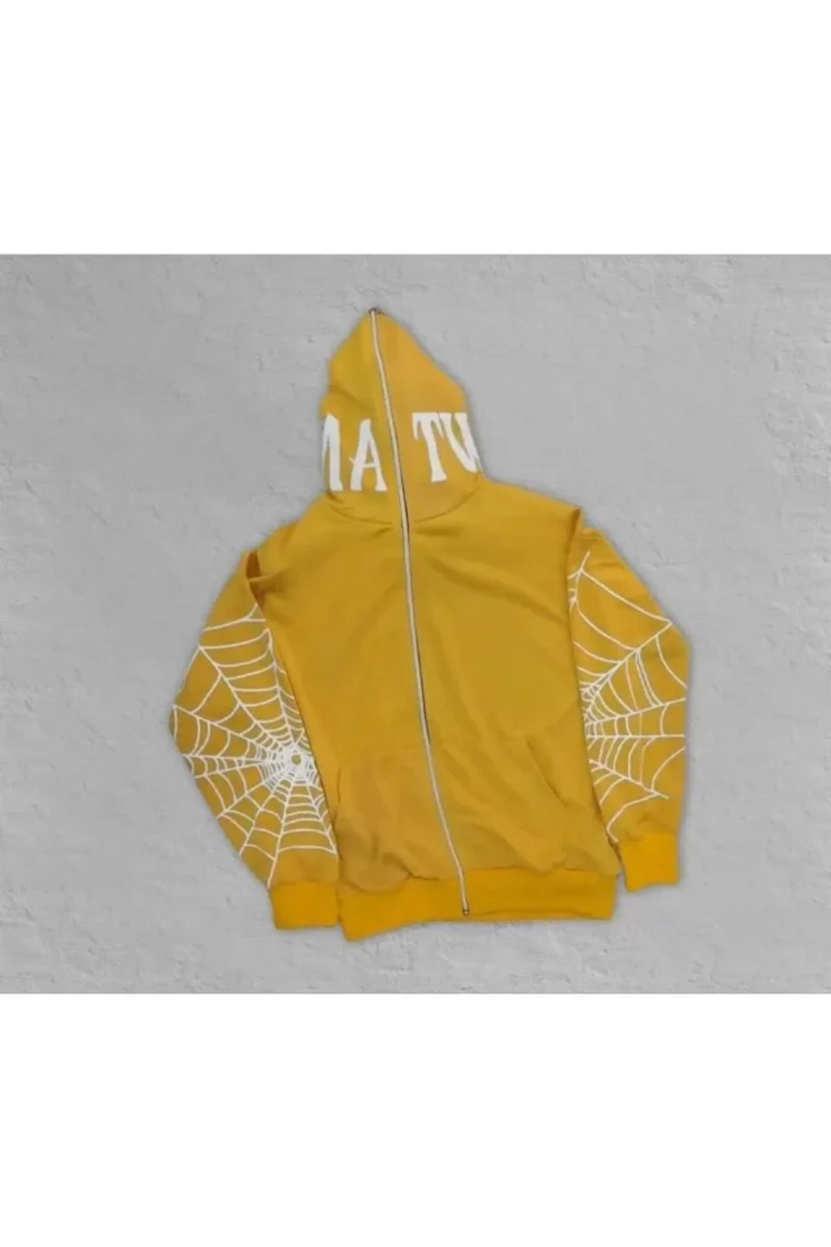 Tommy Hilfiger İki İplik Örümcek Baskili Oversize Hirka - Sari