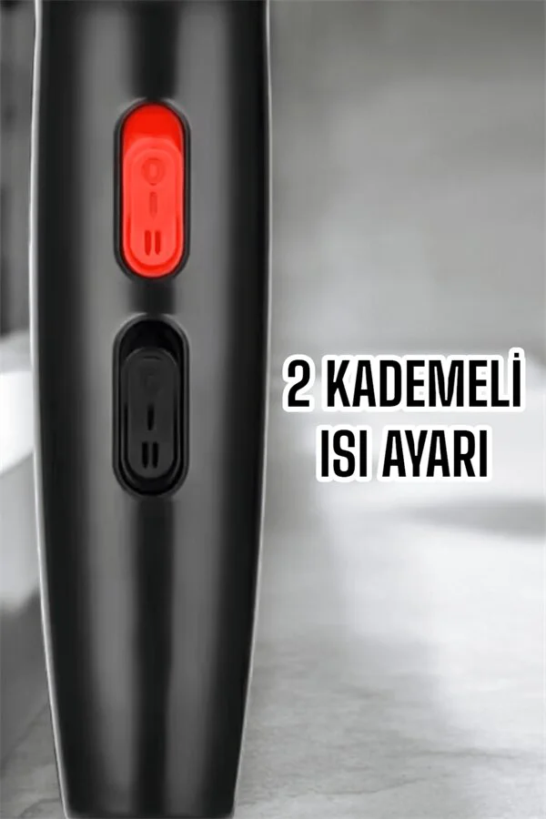 İki Kademeli Hız Ayarlı 2200W Fön Makinesi - Tüm Saç Tiplerine Uygun