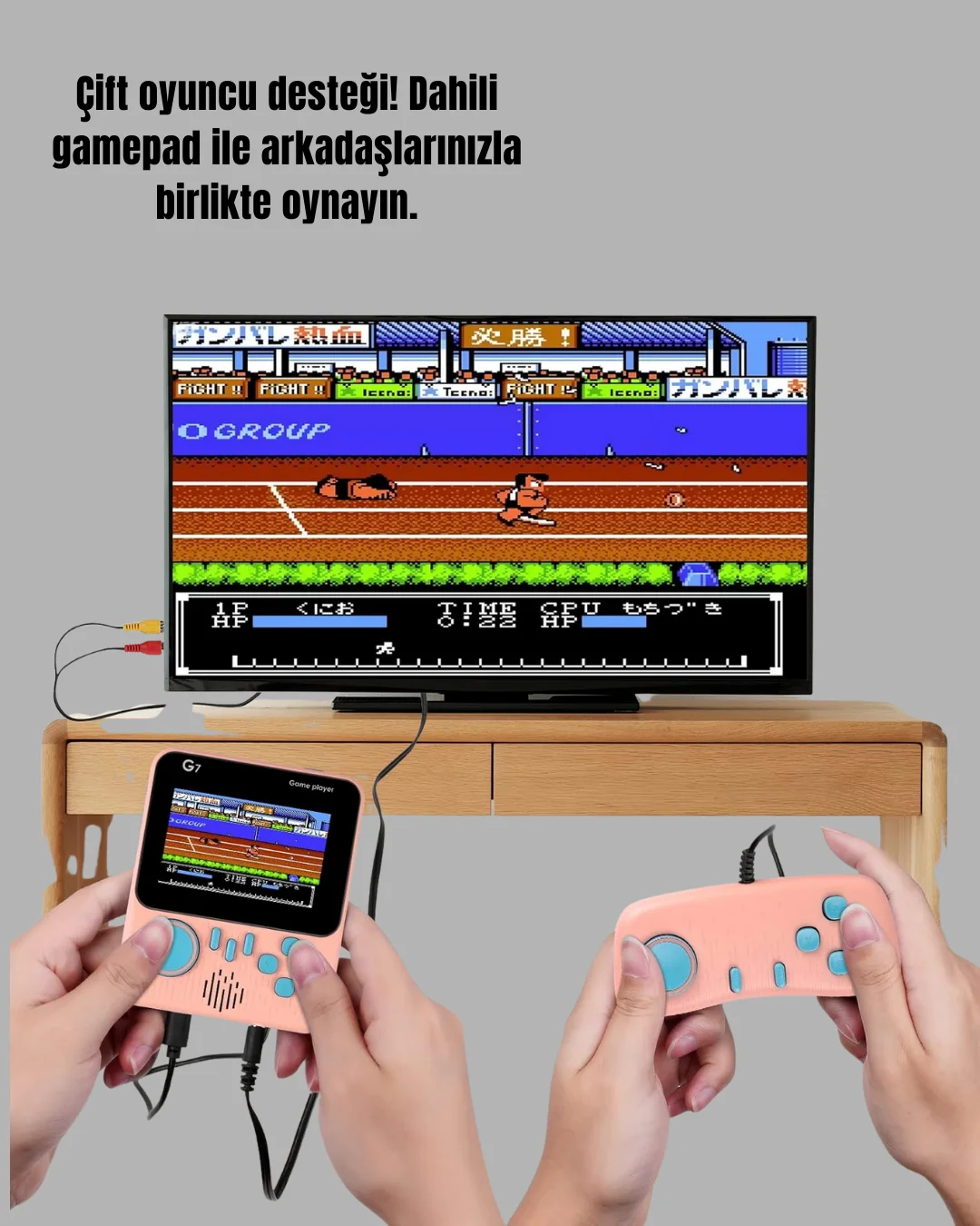 İki Kişilik Oyun Deneyimi Sunan Taşınabilir Retro Konsol