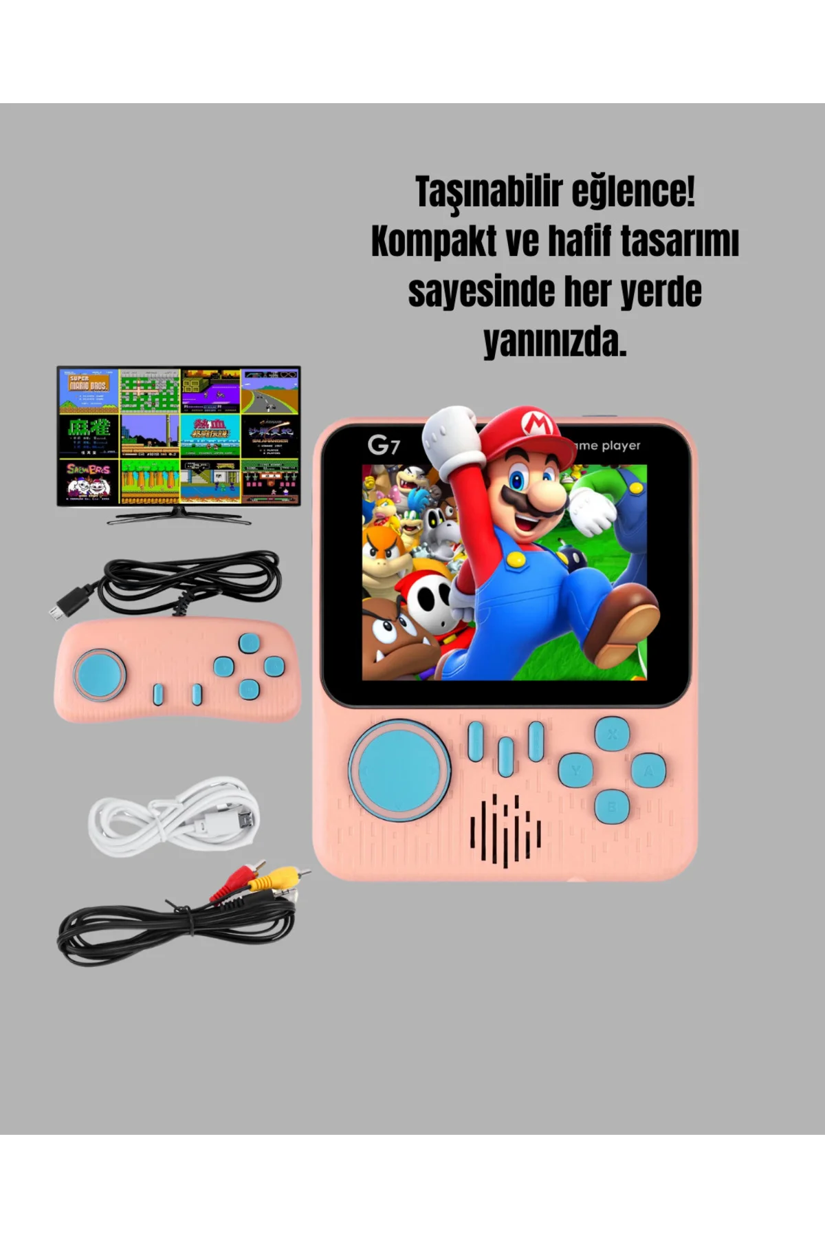 İki Kişilik Oyun Deneyimi Sunan Taşınabilir Retro Konsol - Lisiny