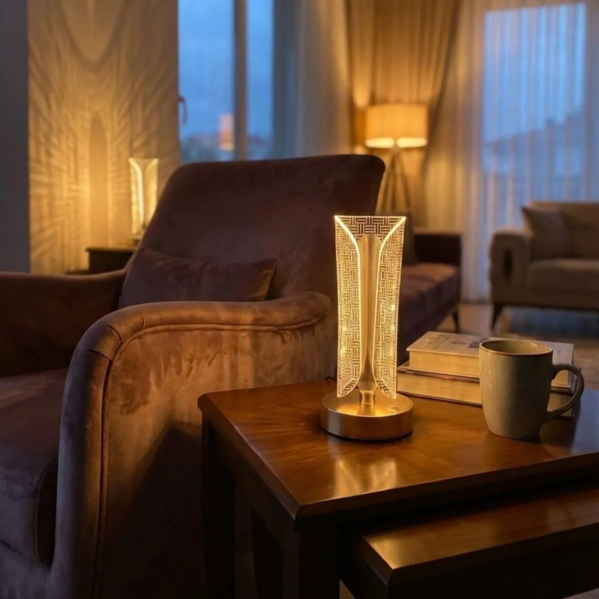 İki Yandan Kavisli Silindirik Çizgi Model kristal Led Masa Lambası – Dokunmatik, 3 Renk Işık Modlu, Şarjlı Dekoratif Gece Lambası Bx40 Fiyatı, Yorumları ve Özellikleri