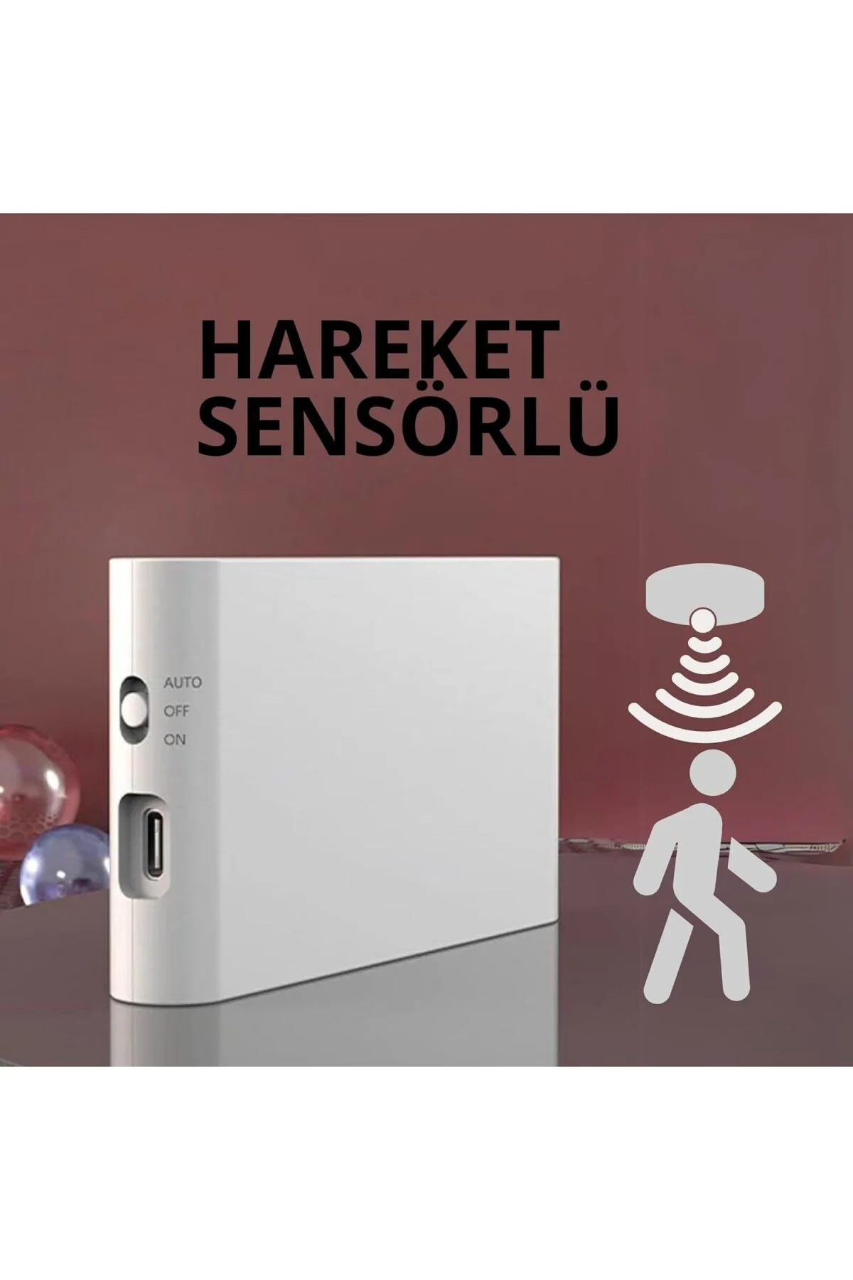 İki Yönlü Şarj Edilebilir Mıknatıslı Sensörlü Led Aplik 2700K Gün