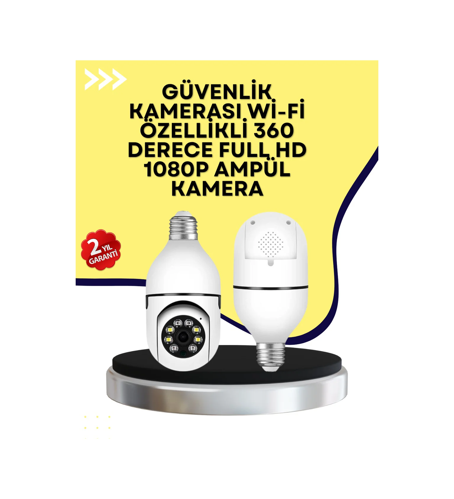 İki Yönlü Ses Destekli Ev Güvenlik Kamerası Yerel Kayıt Özellikli