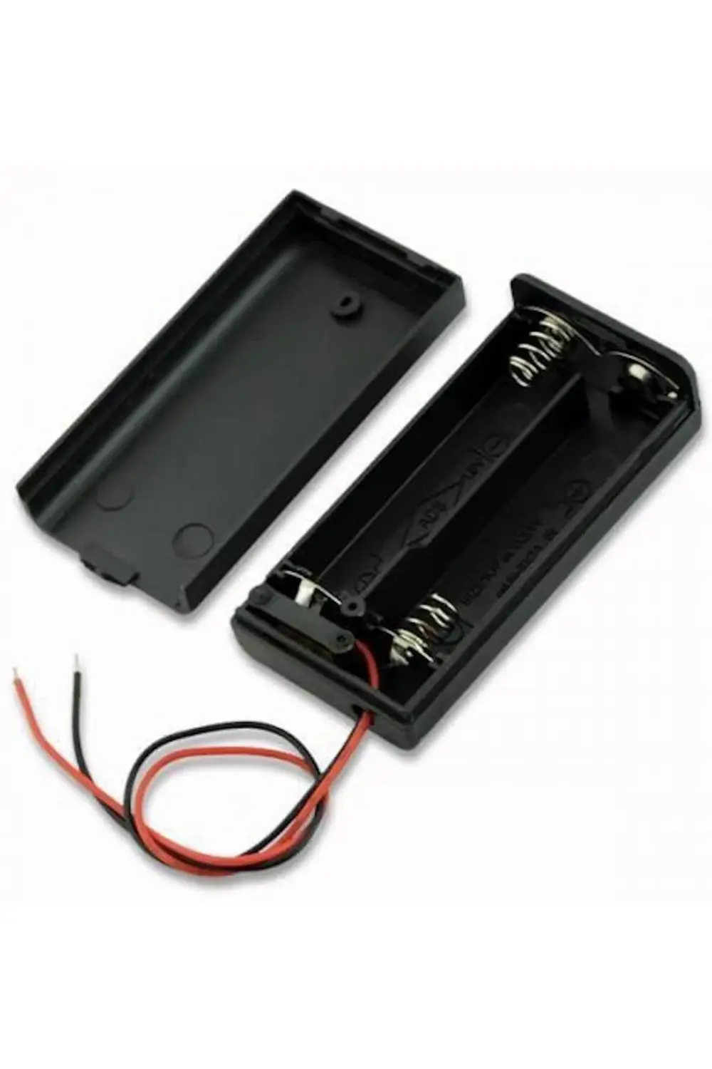 İkili 2’li Kapaklı Anahtarlı Aa Pil Kutusu / Kablolu Aa Pil Yuvas