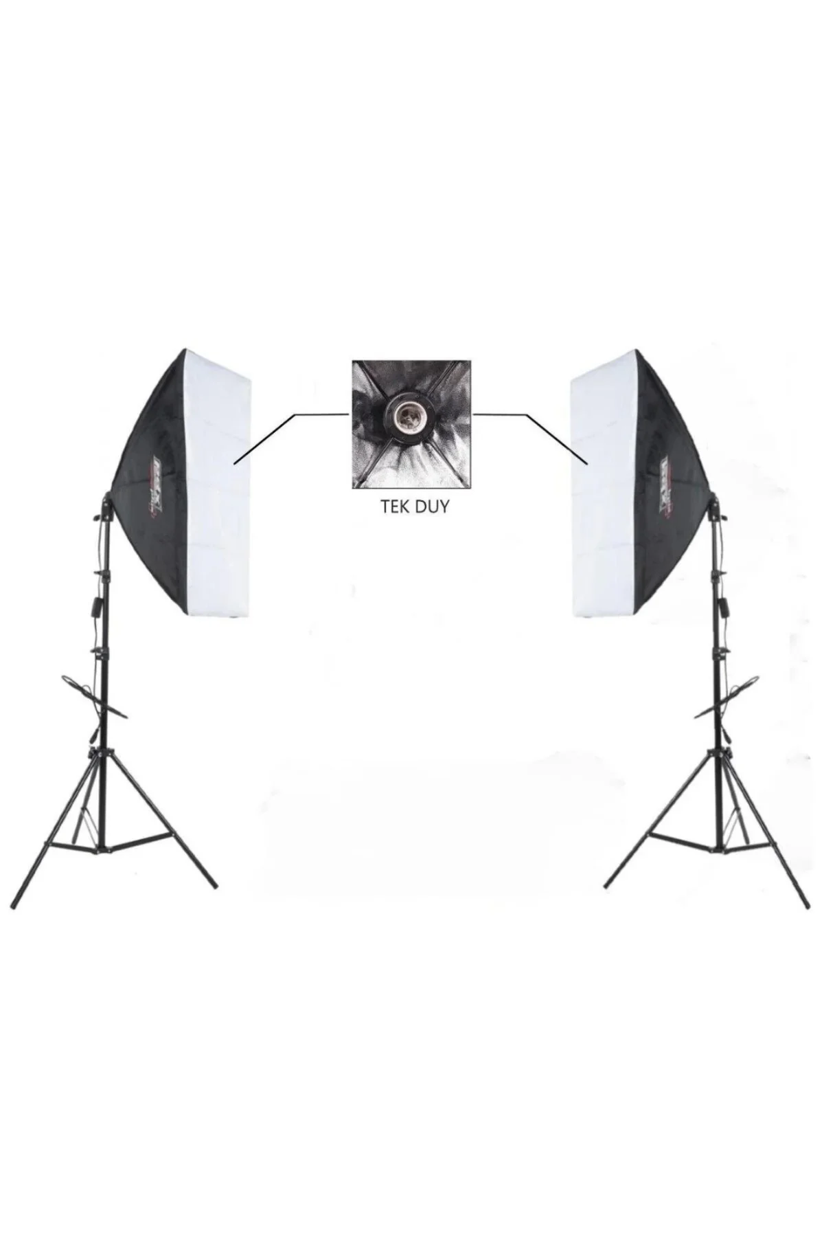 İkili 50x70cm Softbox, Tek Duylu, Ayaklı Set İkili 50x70cm Softbox, Tek Duylu, Ayaklı Set