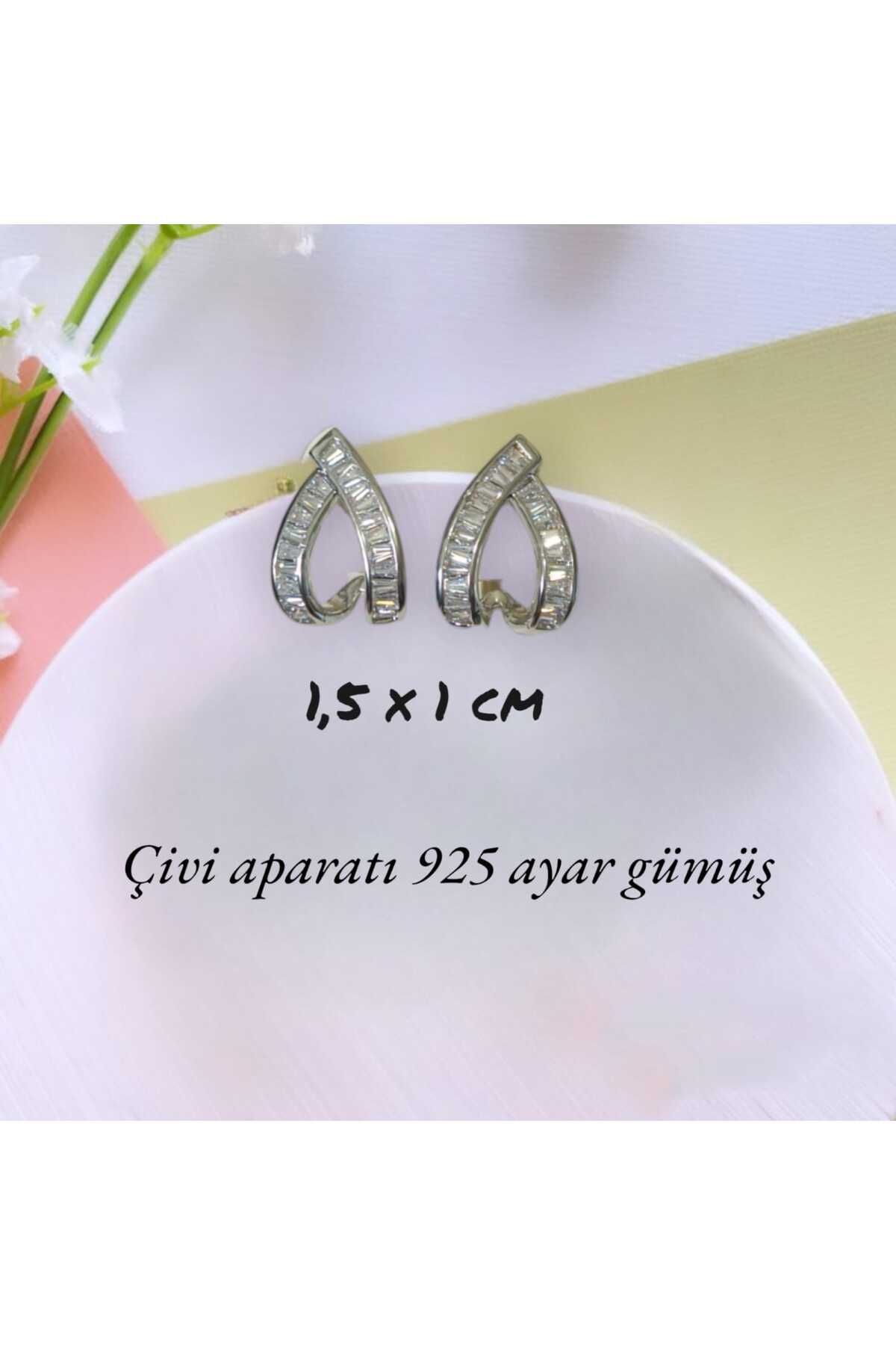 Dodemert Home İkili 925 Ayar Gümüş Zirkon Taşli Küpe