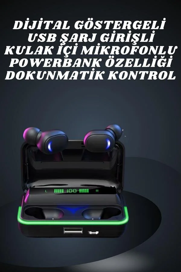 İkili Bluetooth Kulaklık - Uzun Pil Ömrü, 3 Saat Kesintisiz Kullanım, IPX4 Suya Dayanıklı