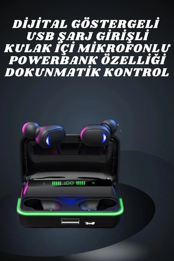 İkili Bluetooth Kulaklık Dijital Göstergeli Uzun Pil Ömrü Yüksek Ses Kaliteli Yeni Nesil