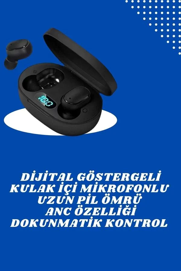 İkili Bluetooth Kulaklık Dijital Göstergeli Uzun Pil Ömrü Yüksek Ses Kaliteli - Lisinya