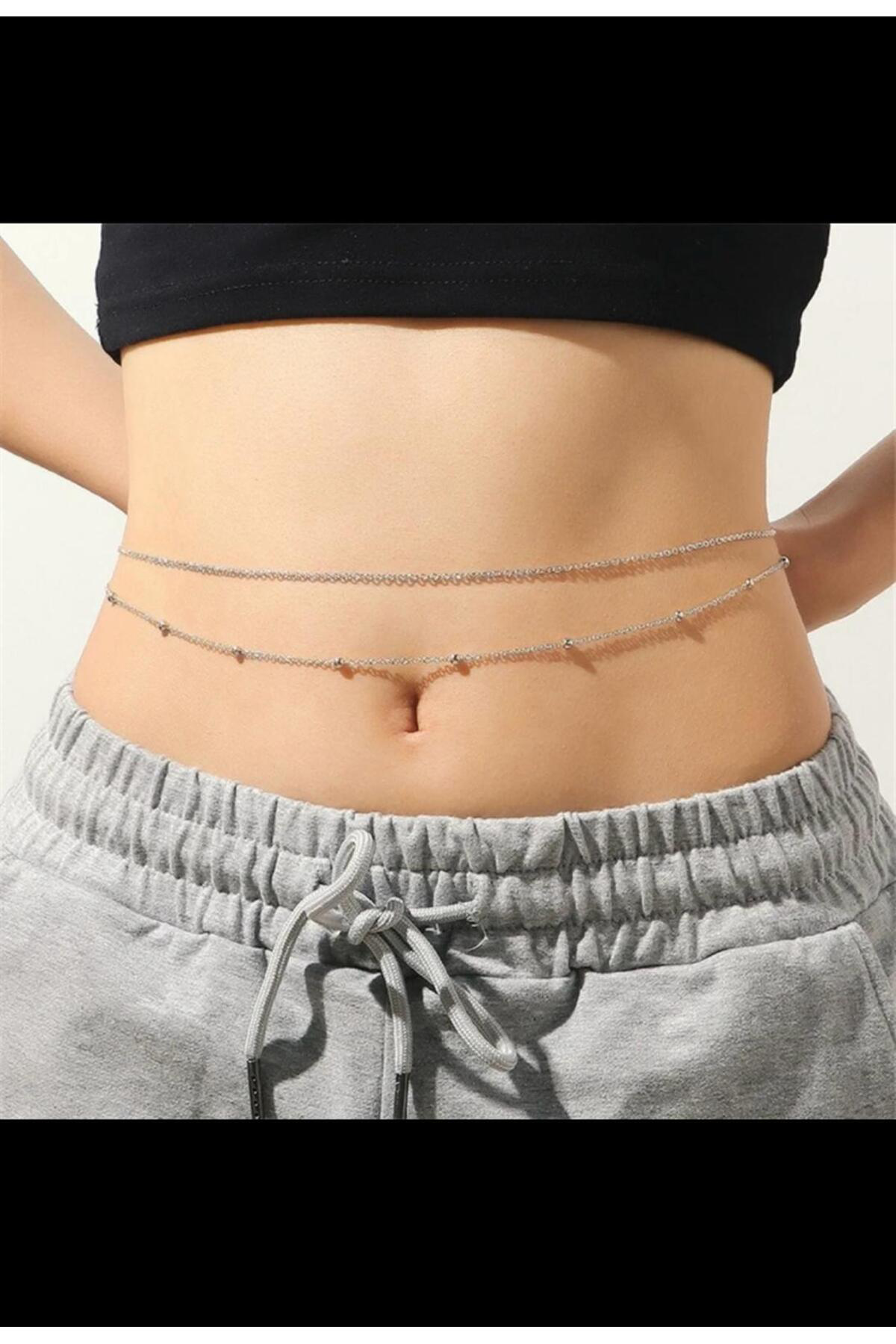 ikili dorika rodyum kaplama kararmaz bel zinciri