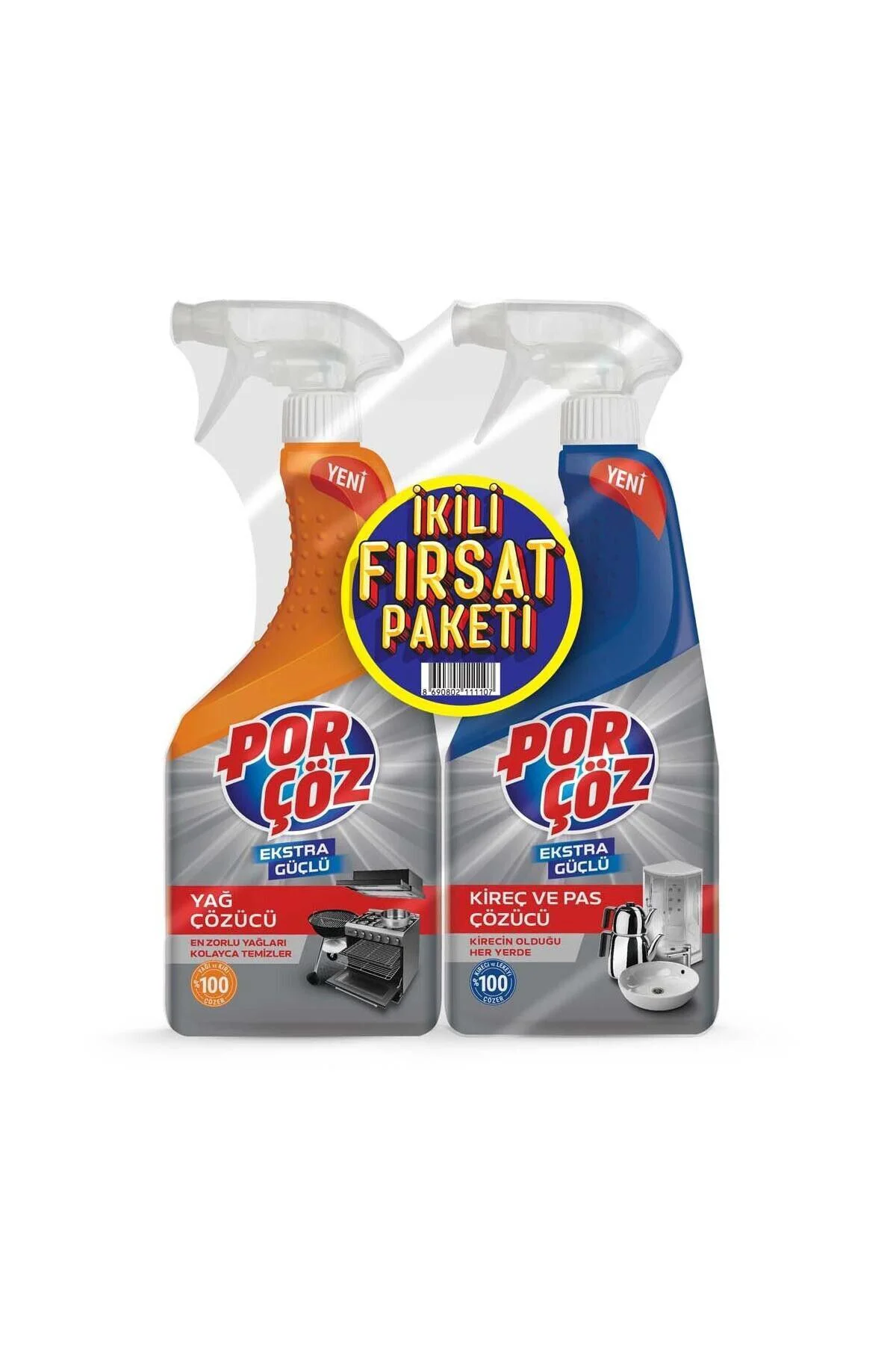 İkili Fırsat Paketi Yağ Çözücü Sprey 750 ml + Kireç Ve Pas Çözücü Sprey 750 ml Fiyatı, Yorumları ve Özellikleri