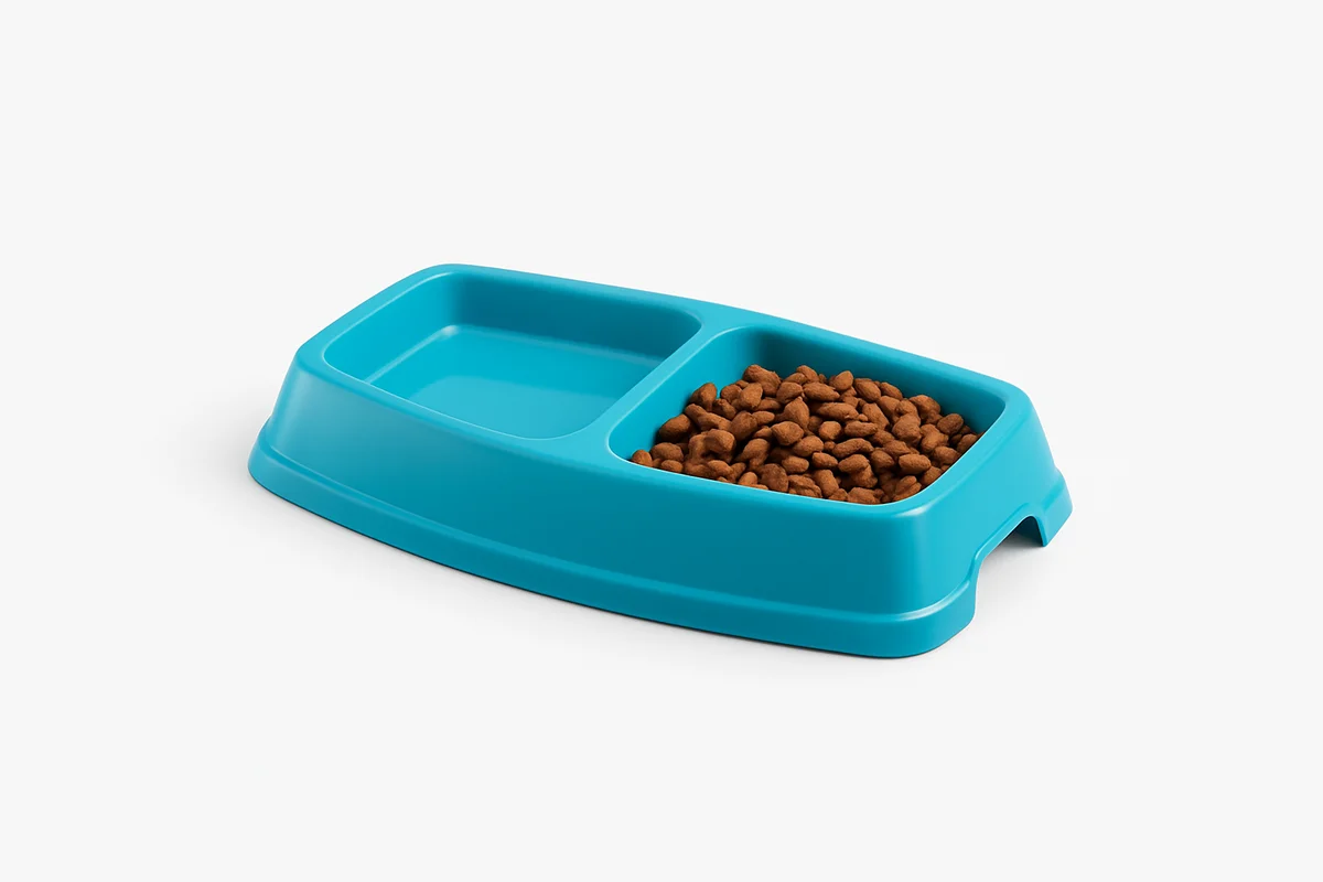 İkili Kedi Köpek Mama Kabı Ayrı Bölmeli Tasarım Pratik Beslenme S