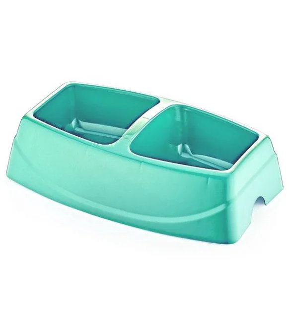 İkili Kedi Köpek Mama Kabı Ayrı Bölmeli Tasarım Pratik Beslenme S