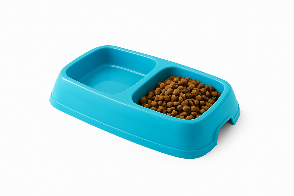 İkili Kedi Köpek Mama Kabı Ayrı Bölmeli Tasarım Pratik Beslenme S