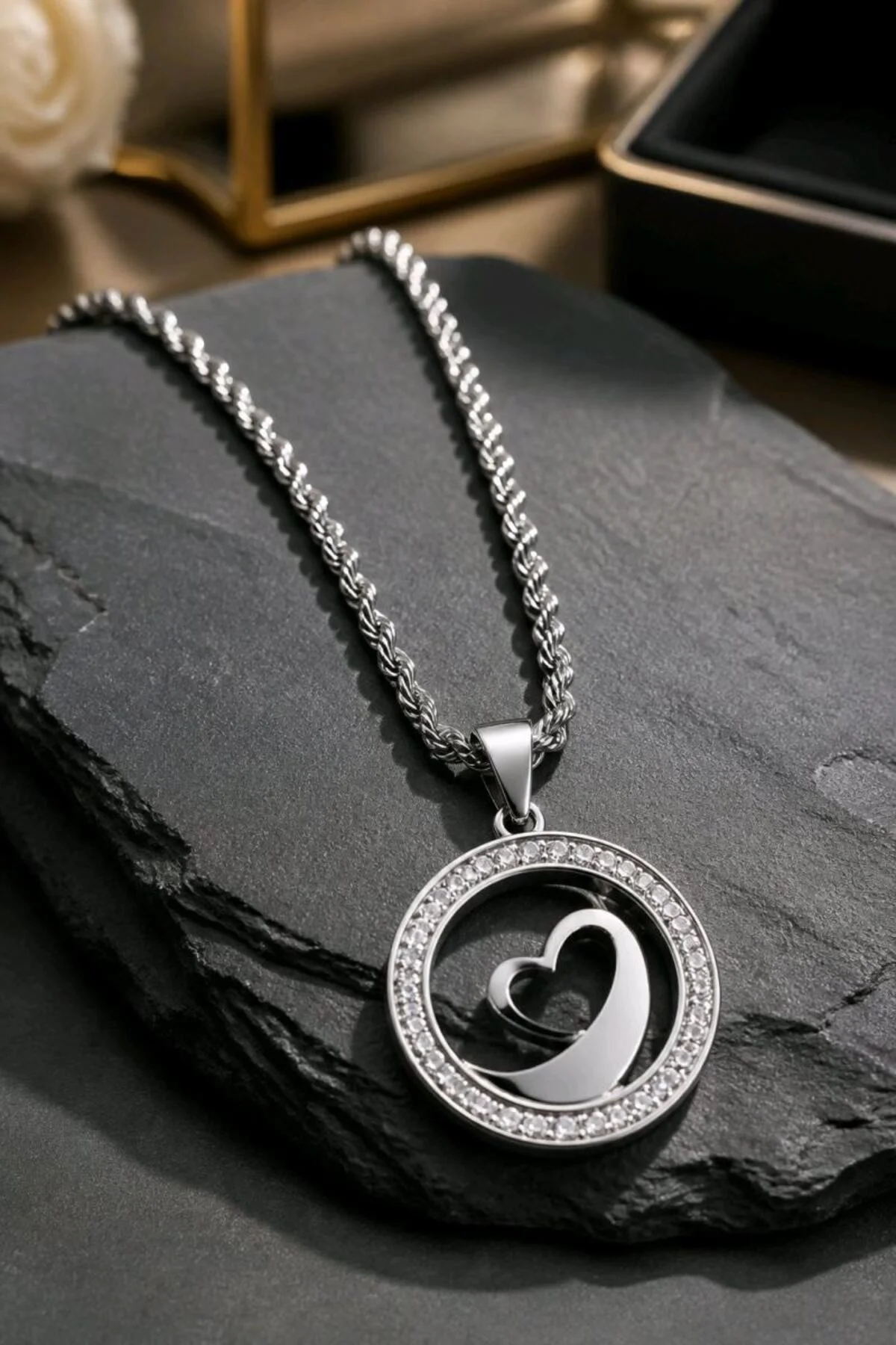 İkili Lüks Mine İncili Figürlü 45 cm Ayarlanabilir Kolye