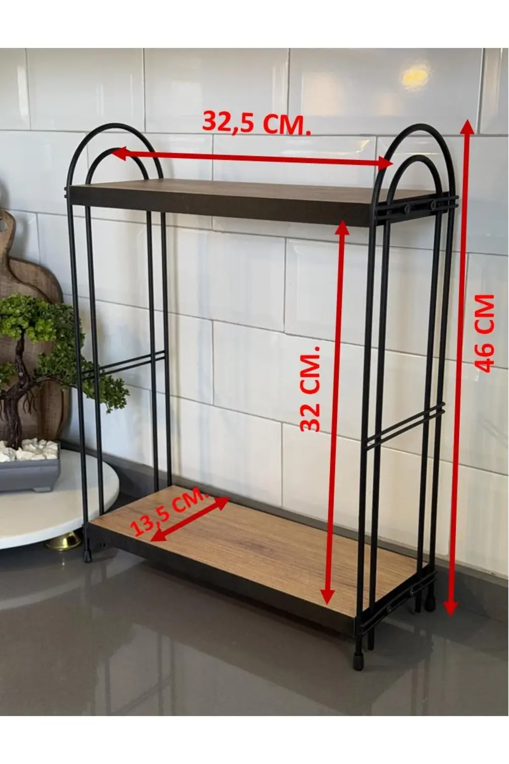 İKİLİ OVAL RAF Mutfak Raf ÇAM Tezgah Üstü Raf Kahve Köşesi Raf Ba