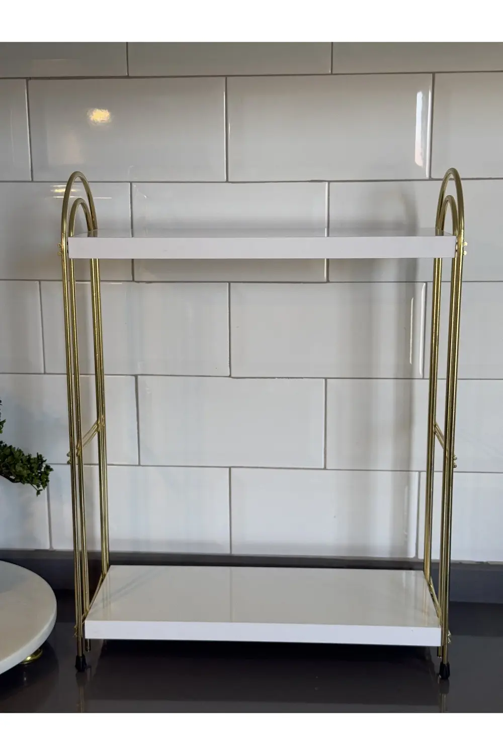 İKİLİ OVAL RAF Mutfak Raf GOLD Tezgah Üstü Raf Kahve Köşesi Raf B