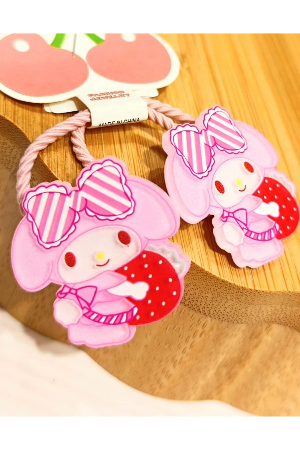 İkili Pembe Lüks Gösterişli Figürlü Küçük Lastik Toka