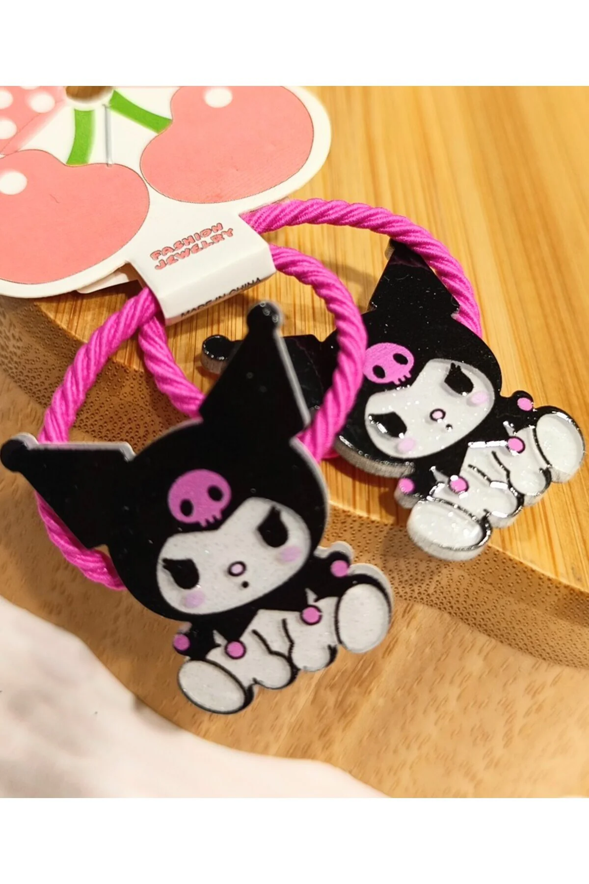 İkili Pembe Lüks Gösterişli Figürlü Küçük Lastik Toka