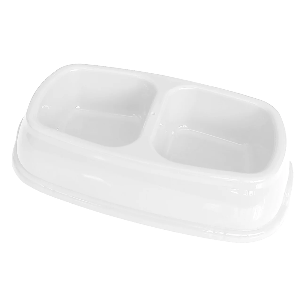 İkili Plastik Mama Ve Su Kabı 500 + 500 Ml Beyaz