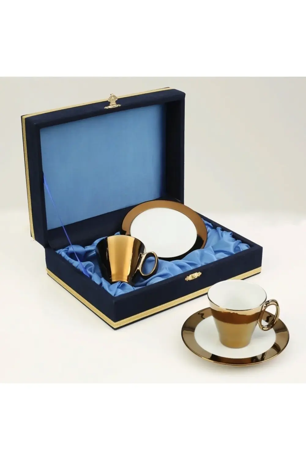 Ikili Platin Kaplama Kahve Fincanı (özel Kutusunda)