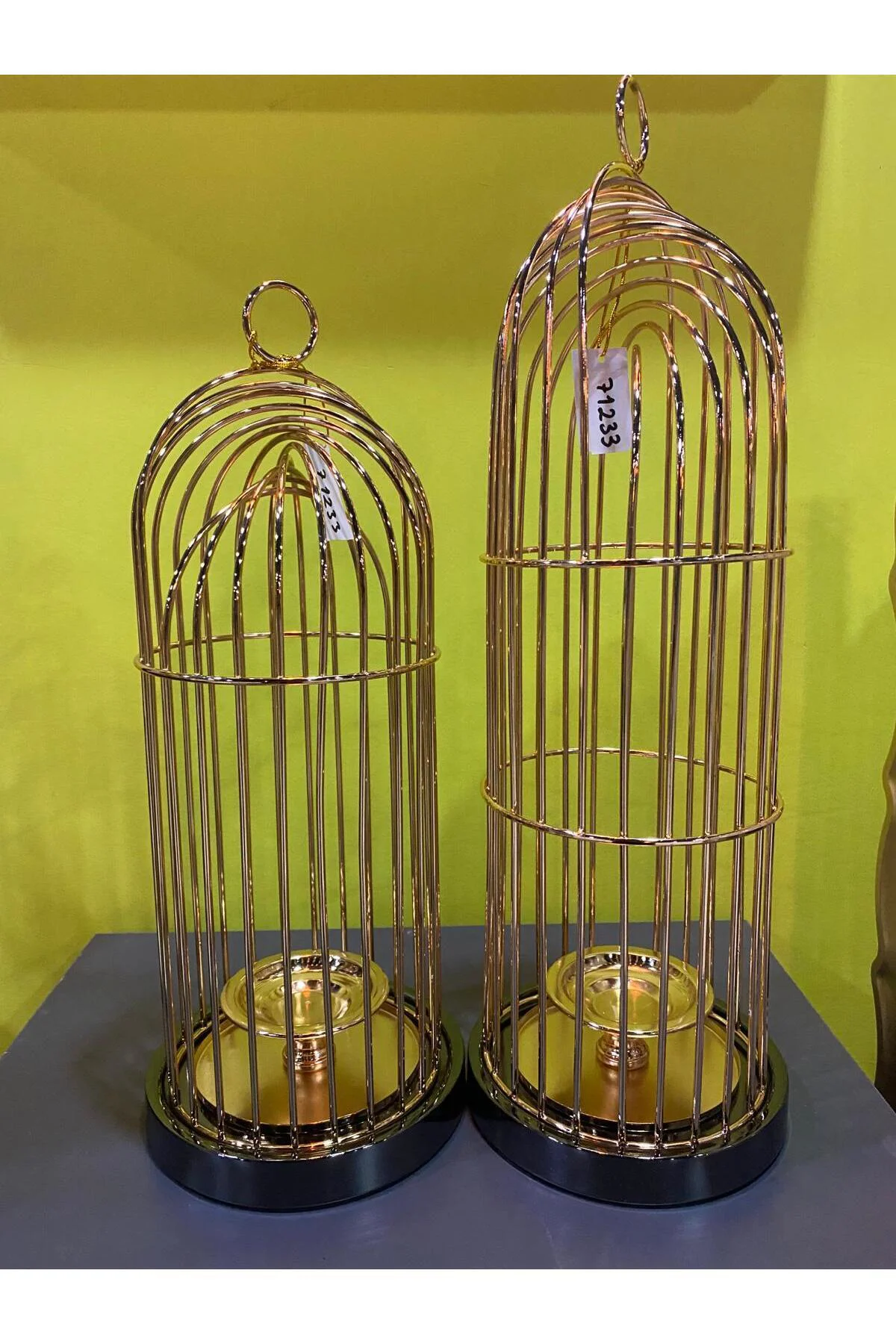 İkili Set Milano Metal Kafes Mumluk 44*16-51*16CM
