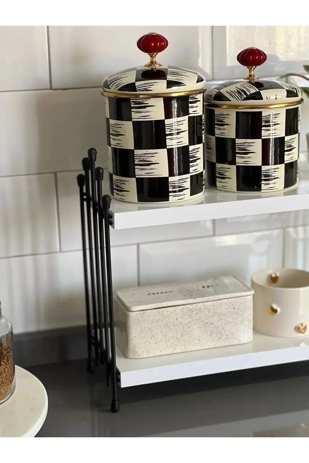 İKİLİ TEL RAF Mutfak Raf BEYAZ Tezgah Üstü Raf Kahve Köşesi Raf B