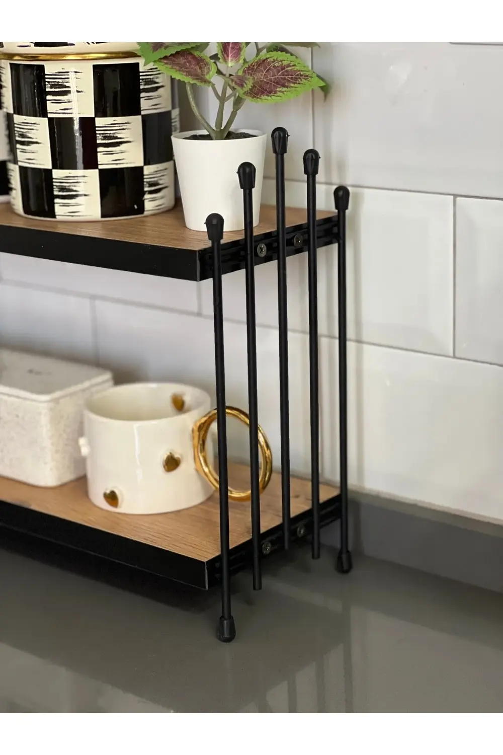 İKİLİ TEL RAF Mutfak Raf ÇAM Tezgah Üstü Raf Kahve Köşesi Raf Ban