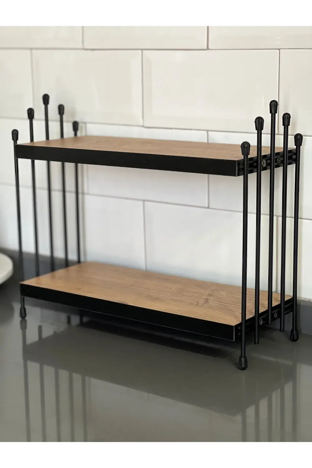 İKİLİ TEL RAF Mutfak Raf ÇAM Tezgah Üstü Raf Kahve Köşesi Raf Ban