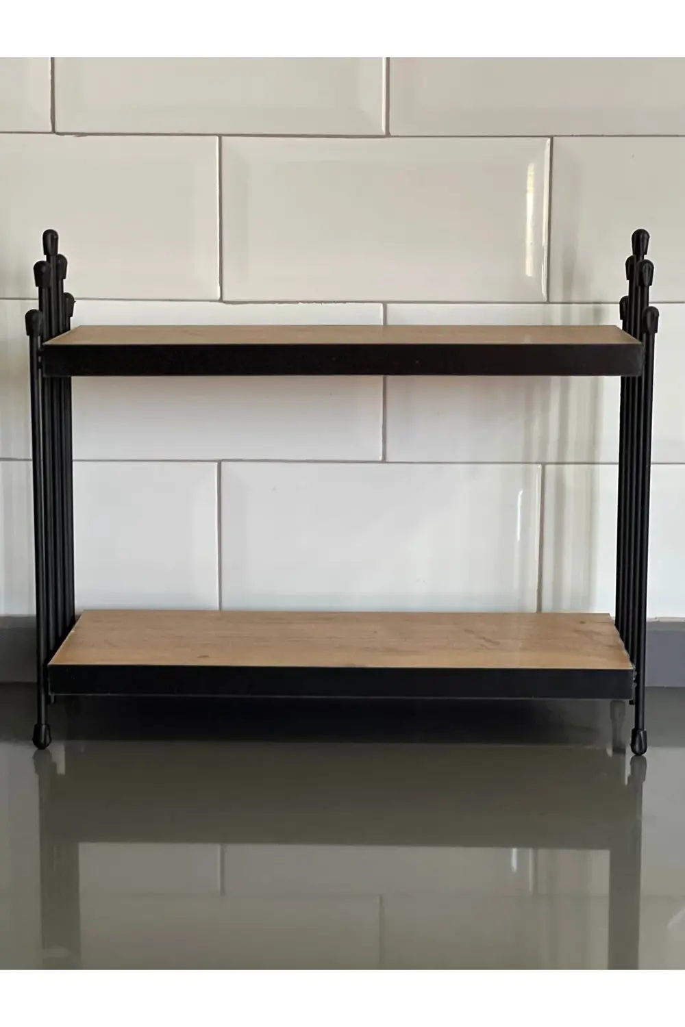 İKİLİ TEL RAF Mutfak Raf ÇAM Tezgah Üstü Raf Kahve Köşesi Raf Ban