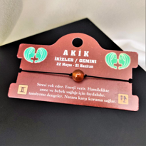 İKİZLER BURCU PEMBE KUVARS DOĞALTAŞ MAKROME ÖRGÜLÜ BİLEKLİK-BURÇB