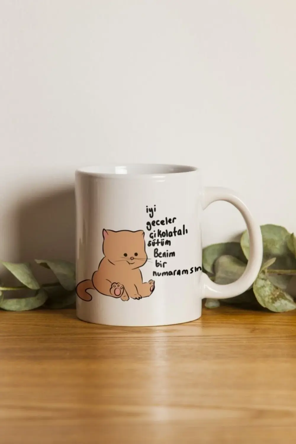 Ikra Medya - Kedi - Benim Bir Numaramsın Motto Kupa Bardak- Makin