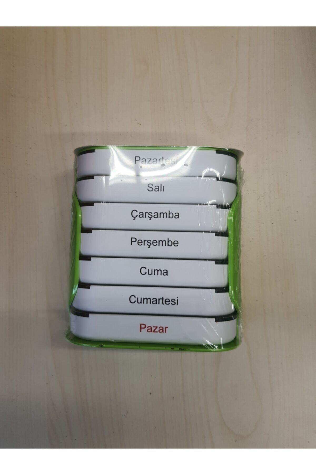 Ilaç Hap Saklama Kutusu Haftalık 7x24-(RENK:YEŞİL-MAVİ)