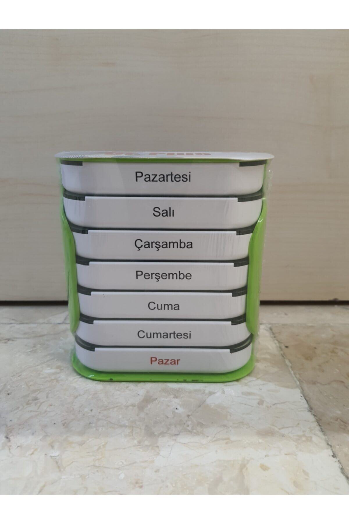 Ilaç Hap Saklama Kutusu Haftalık 7x24-(RENK:YEŞİL-MAVİ)