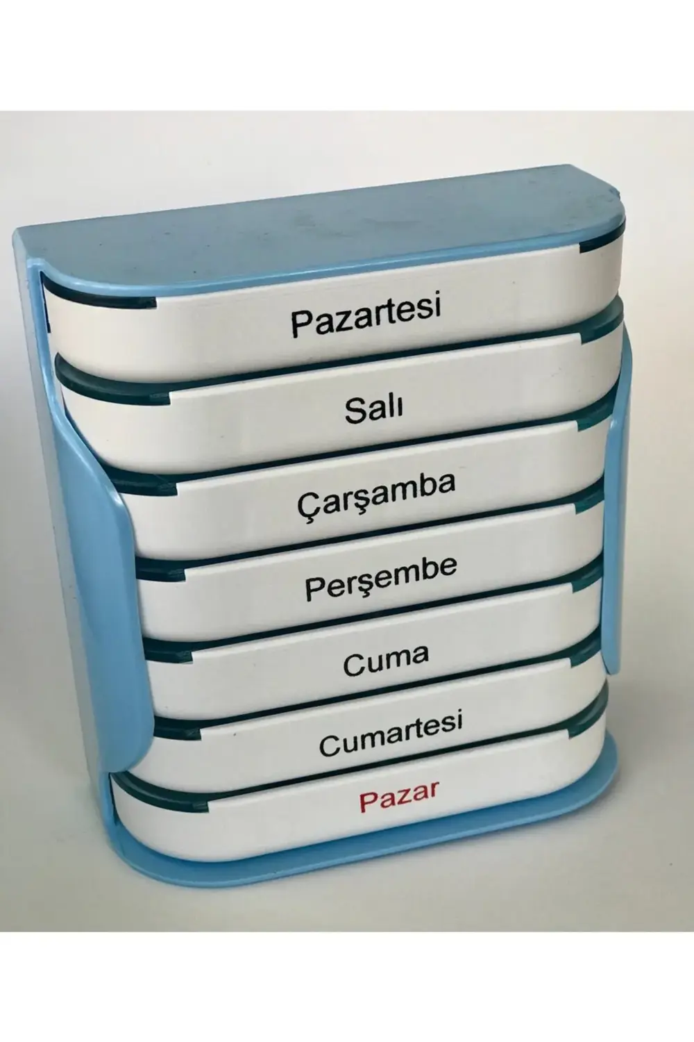 Ilaç Hap Saklama Kutusu Haftalık 7x24-(RENK:YEŞİL-MAVİ)