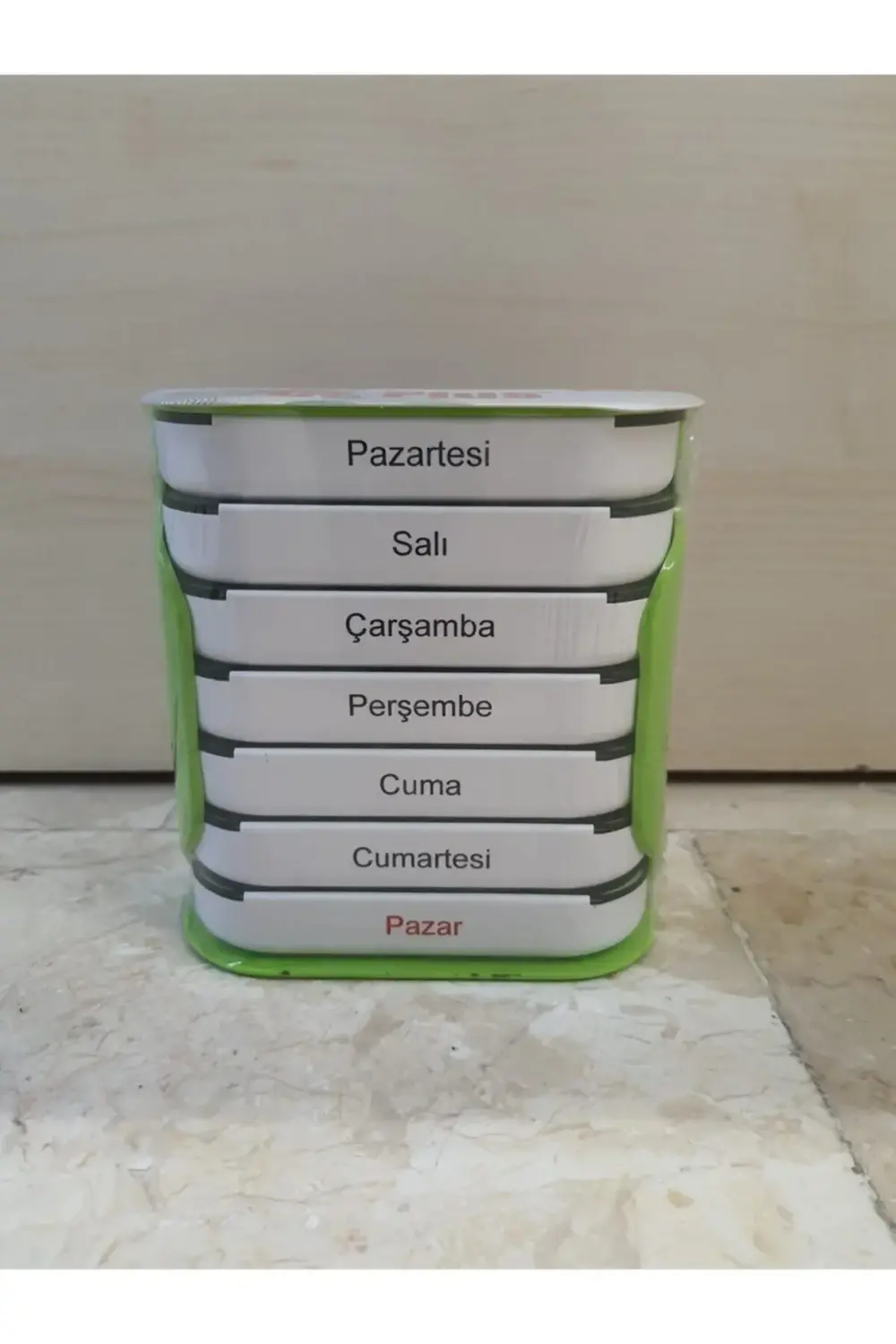 Ilaç Hap Saklama Kutusu Haftalık 7x24-(RENK:YEŞİL-MAVİ)