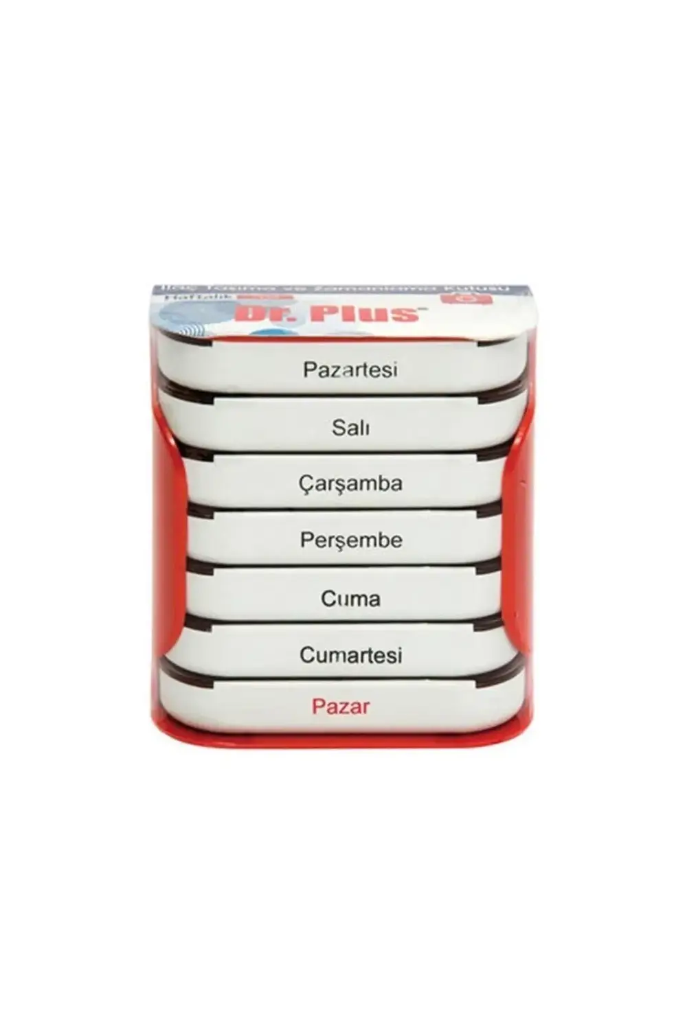 Ilaç Taşıma Ve Zamanlama Kutusu Haftalık 7x24-(RENK:KIRMIZI-BEYAZ