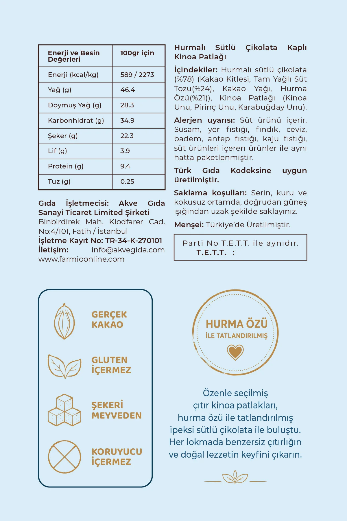 İlave Şekersiz Çikolata Kaplı Kinoa Patlağı - 70gr Teneke Kutu Fiyatı, Yorumları ve Özellikleri