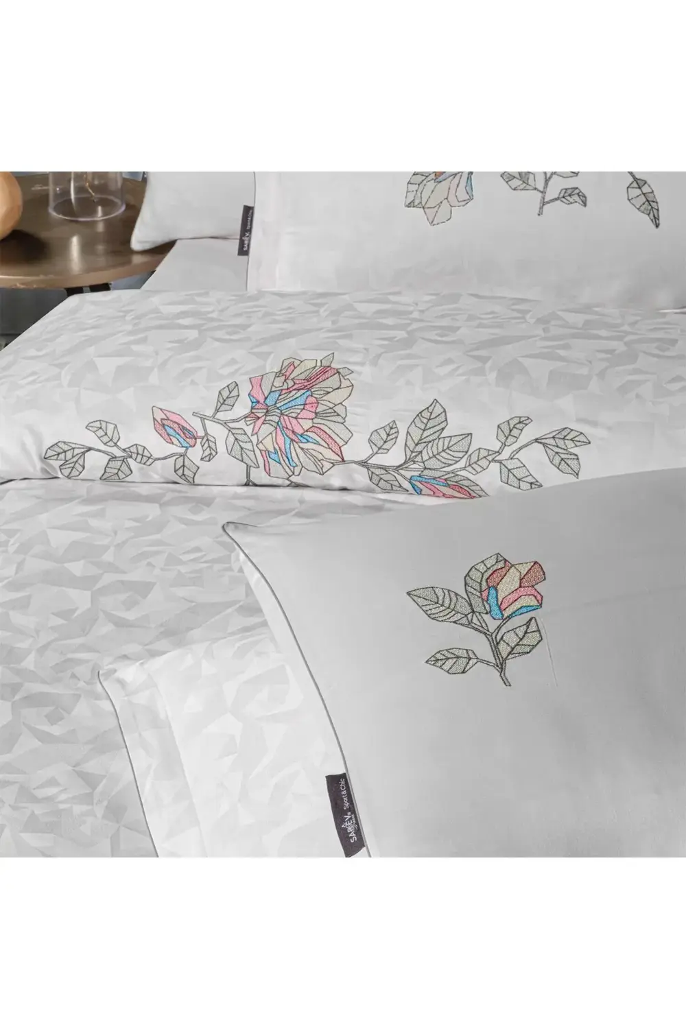 İlay Çift Kişilik %100 Pamuk Saten "300 TC" Nevresim Takımı Gri