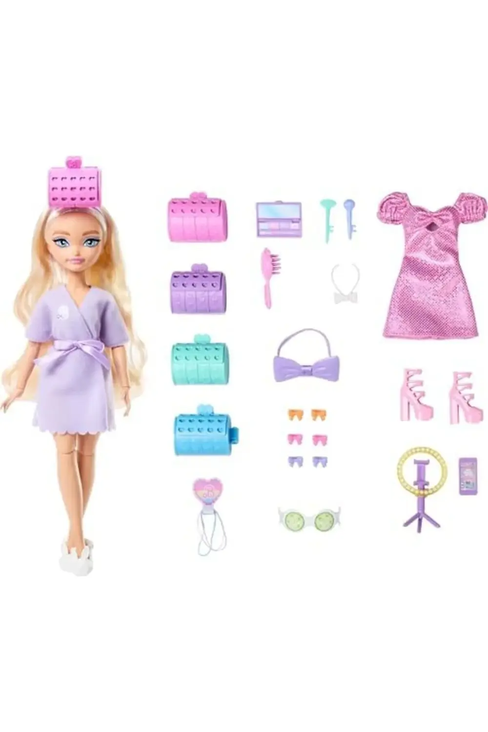 İLE HAZIRLAN şekillendirilmiş saçlı 'Malibu' bebek, sürpriz saç a