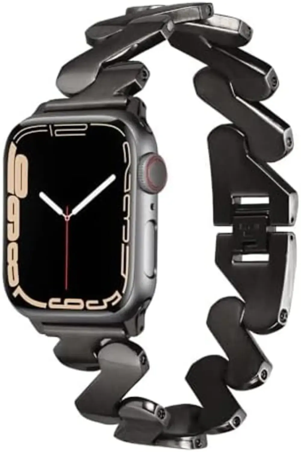 İle Uyumlu 38mm/40mm Kordon KRD-80 Metal Strap Kayış Siyah