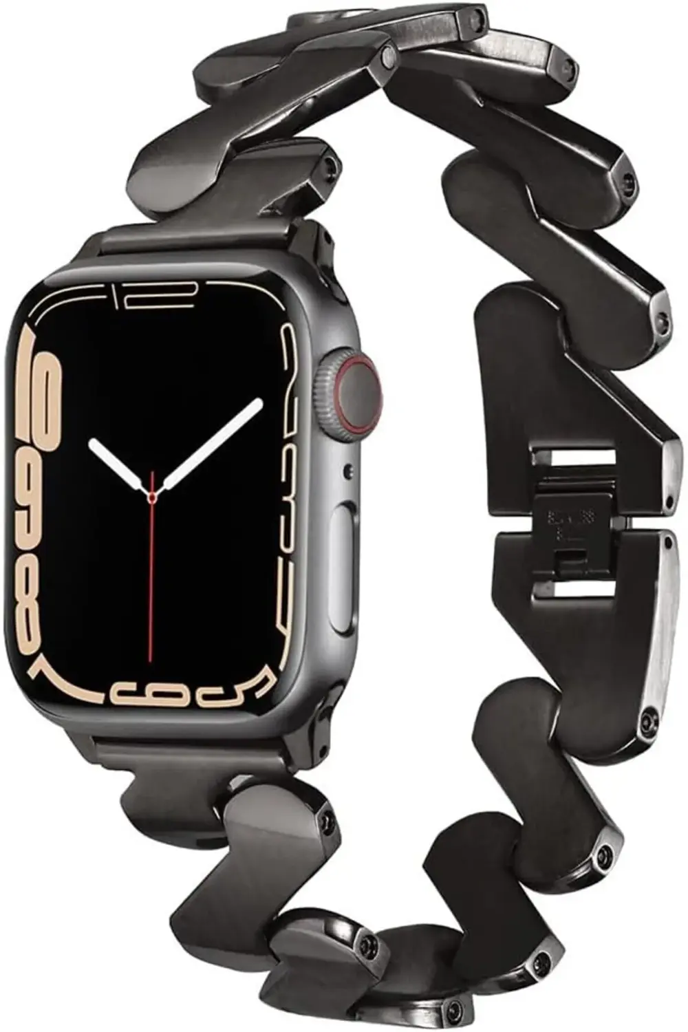 İle Uyumlu 38mm/40mm Kordon KRD-80 Metal Strap Kayış Siyah