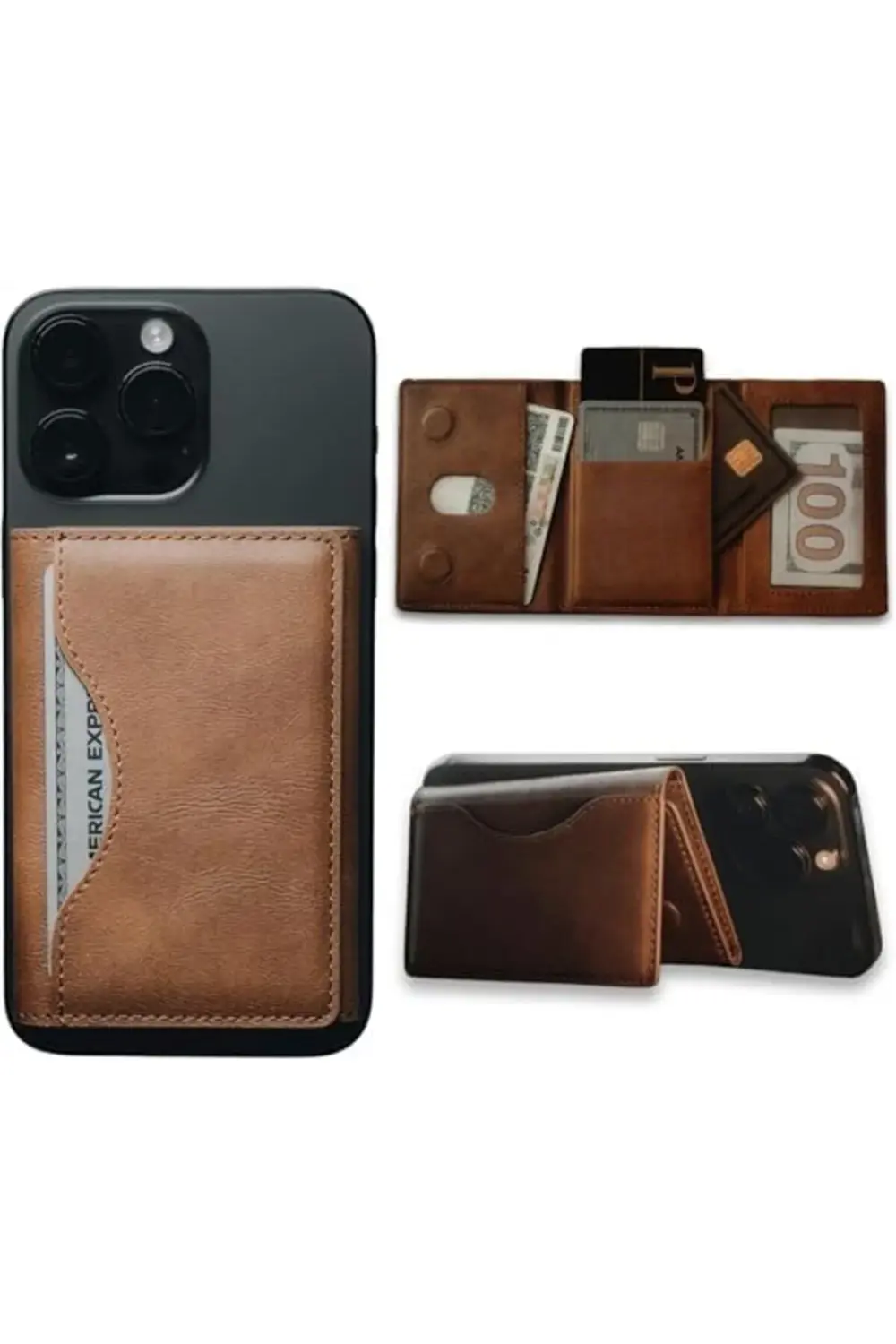ile Uyumlu MagSafe özellikli Cüzdan Vegan Deri Güçlü Mıktanıs 6 K